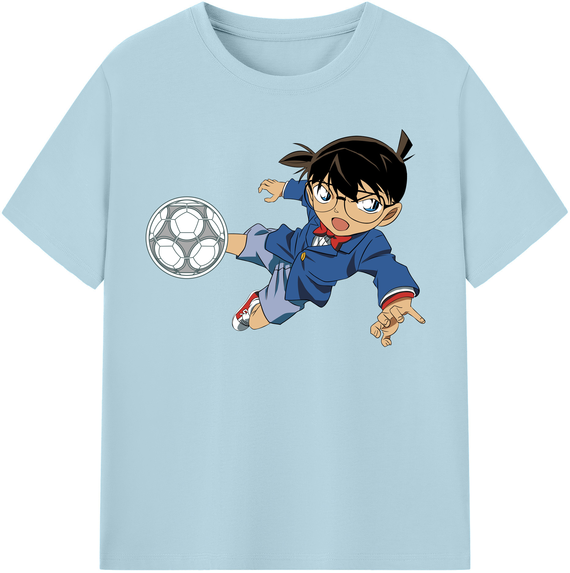 （画像用） 名探偵コナン 江戸川 コナン Detective Conan Conan Edogawa 綿100％半袖Tシャツ（フロントプリント）